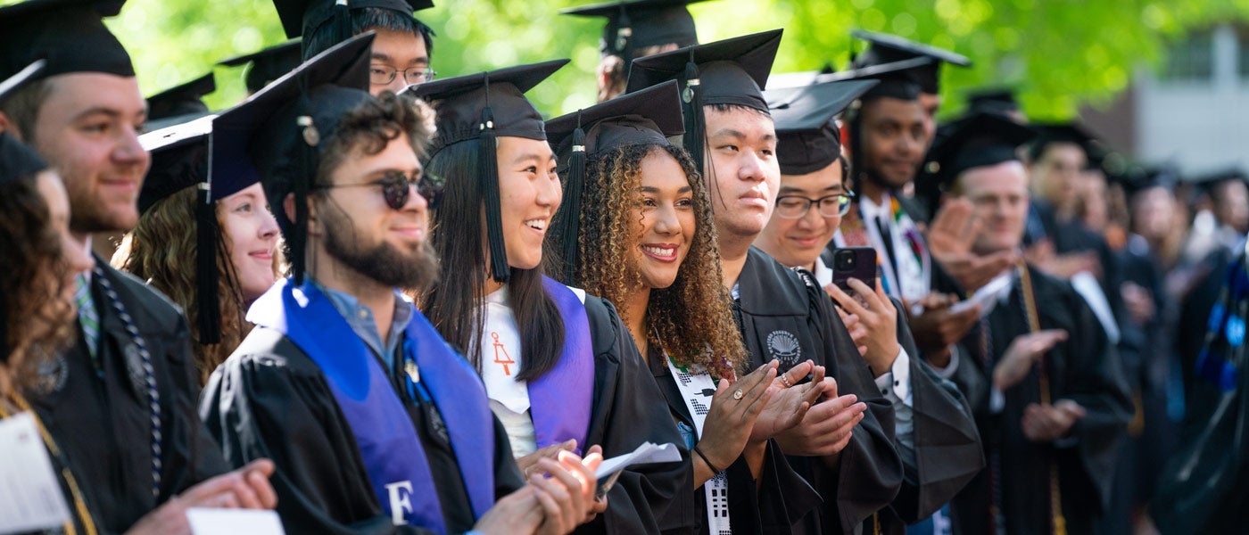 CWRU students at commencement