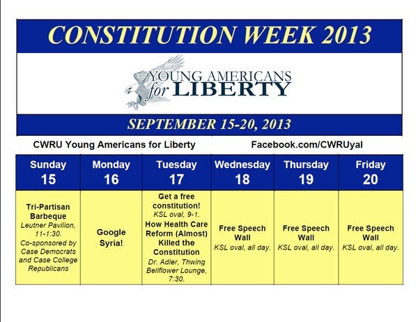 schedule for constitution week at CWRU