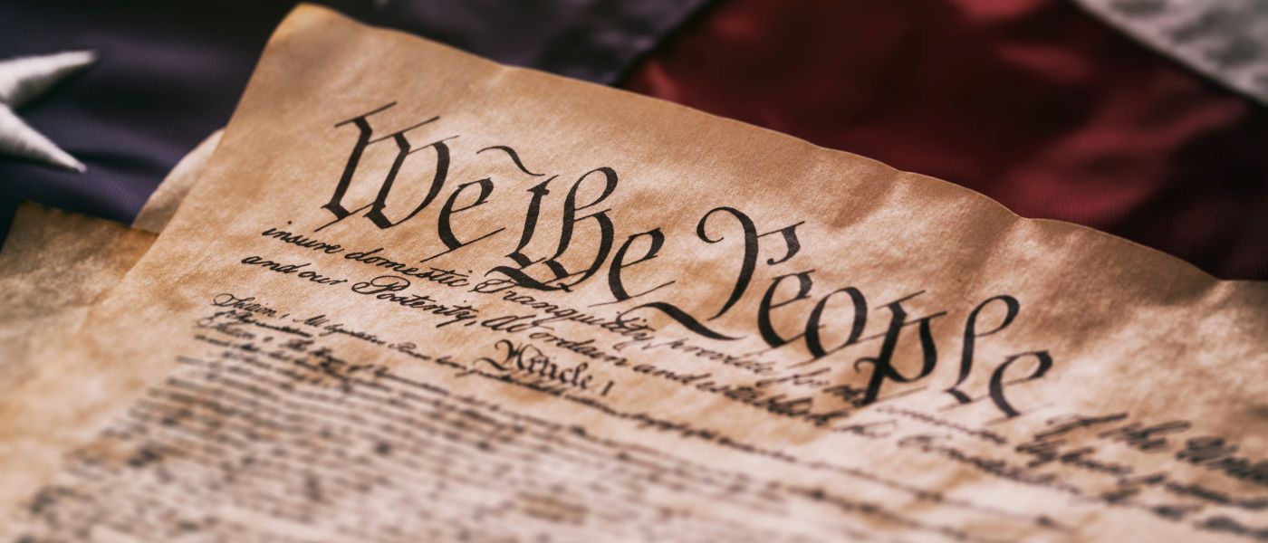 U.S. Constitution on white background