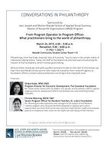 Conversations in Philanthropy flyer