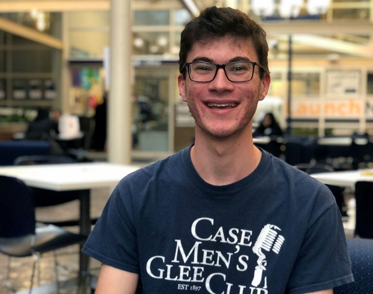 Portrait of Cooper Schwartz, president of the Case Men's Glee Club