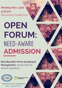 Need-aware admission open forum