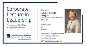Corporate Lecture in Leadership with KeyBank's Amy Brady flyer