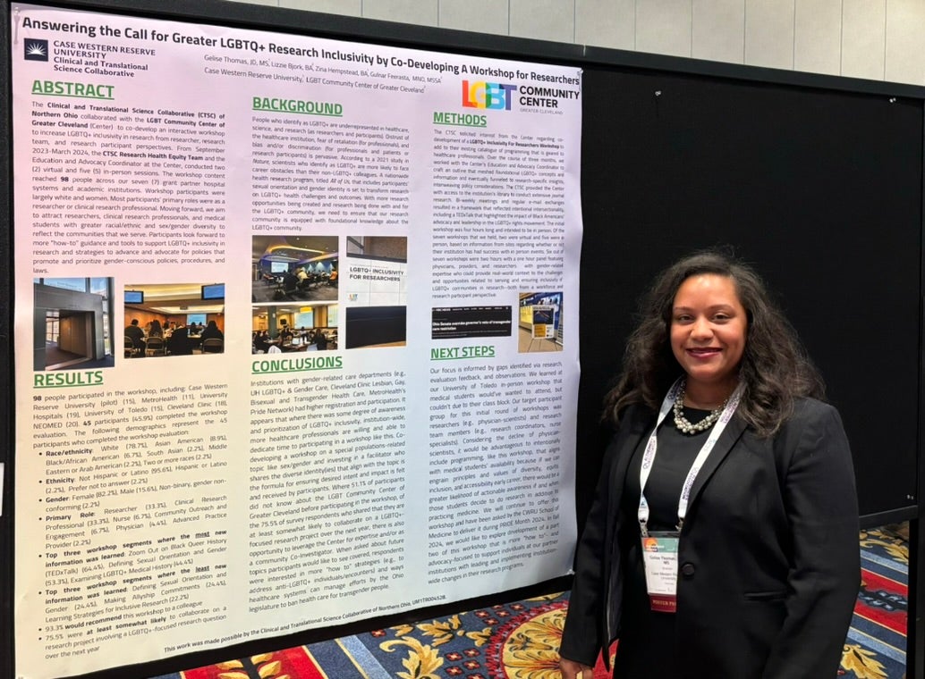 Gelise Thomas, JD, MS presenting her poster at TS24