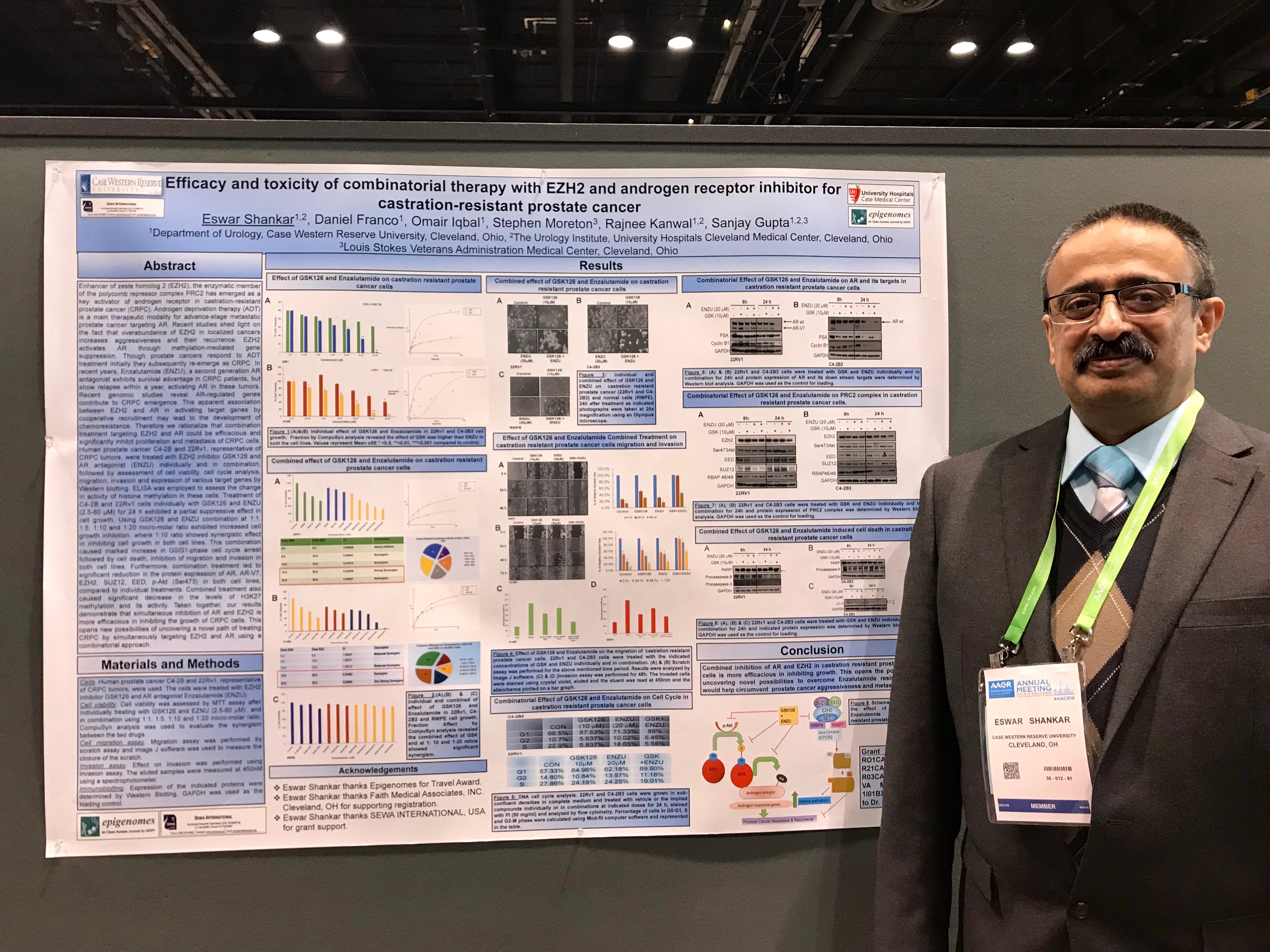 image of Eswar Shankar next to infographic