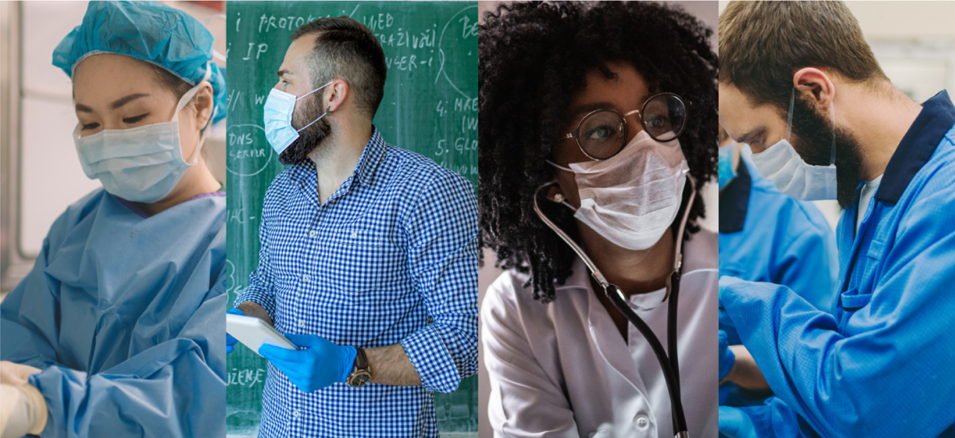 Photo of health care workers wearing masks