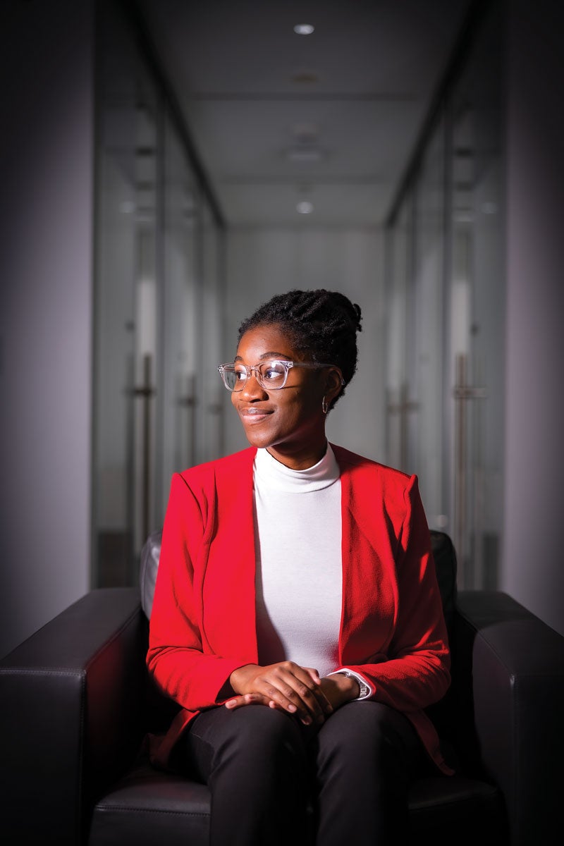 Case Western Reserve University School of Medicine student Feyi Rufai poses