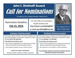Diekhoff Award 2016 flyer