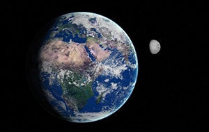 Earth and moon