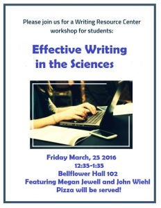 Effective Writing in the Sciences workshop flyer