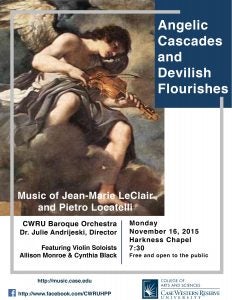 “Angelic Cascades and Devilish Flourishes”  concert flyer