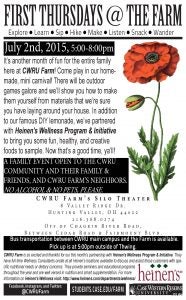 First Thursdays at the Farm July 2 flyer