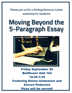 "Moving Beyond the 5-Paragraph Essay" flyer