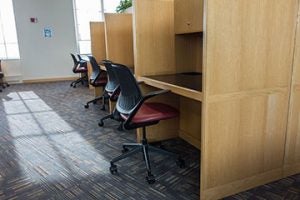 Photo of graduate student study carrels