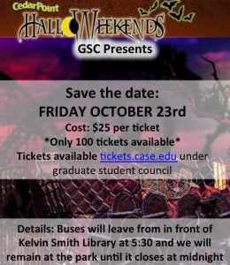Graduate Student Council Halloweekends flyer
