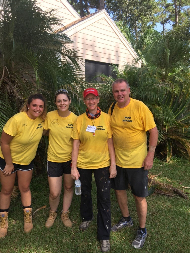Photo of Wayne Hawthorne with other volunteers on a rapid response team