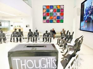Photo from the Installation 1: Race and Policing exhibit