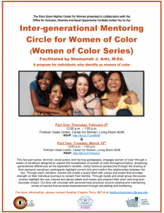 Women of Color Intergenerational Mentoring flyer