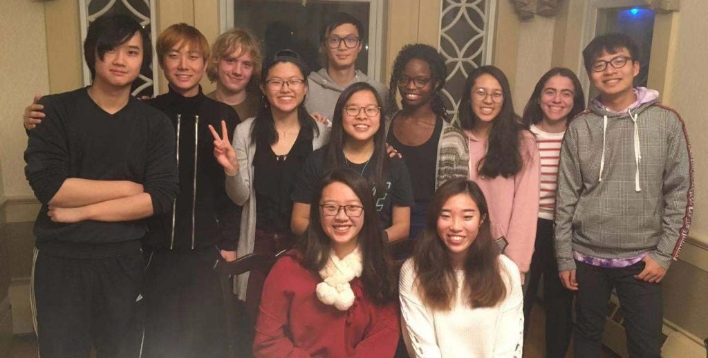 Members of the International Club pose for a photo