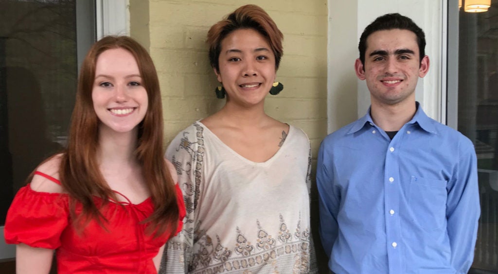 Photo of Jessica Bumgarner, Isabella Pua and James Kristell