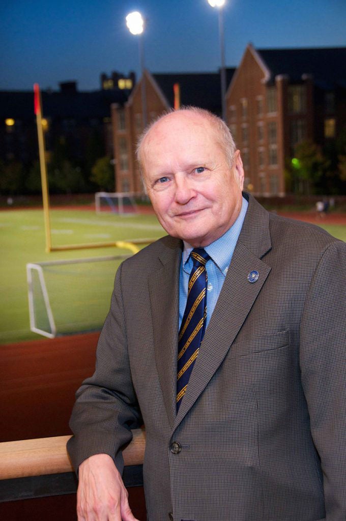 Photo of Jim Wyant overlooking CWRU football field