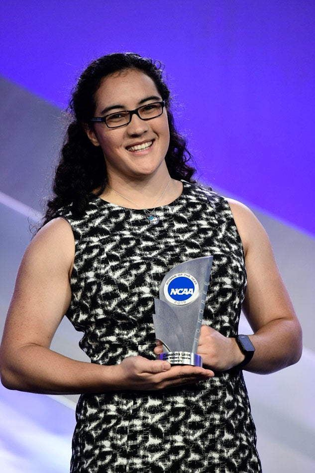 Photo of Cassandra Laios holding a trophy