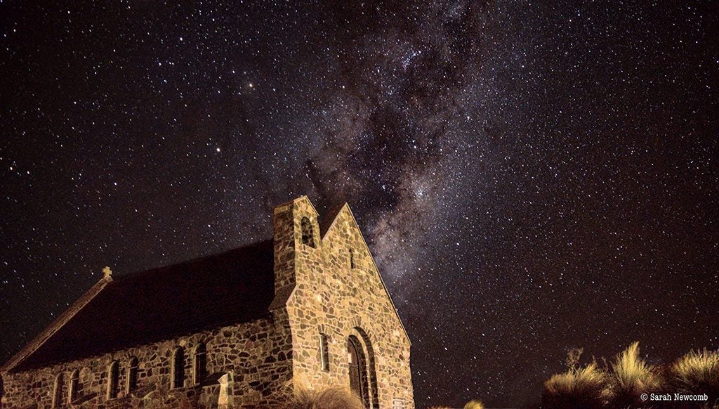 Starry night over Church of the Good Shepherd