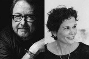 Photo compilation of photos of Luís Alberto Urrea and Julia Alvarez