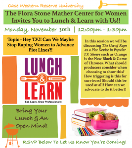 Flora Stone Mather Center for Women Lunch and Learn session flyer