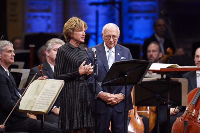 President Barbara R. Snyder and Milton Maltz at the center's opening concert.