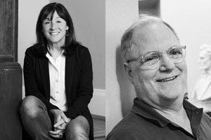 Photo compilation of photos of Jane Mayer and Frank Rich