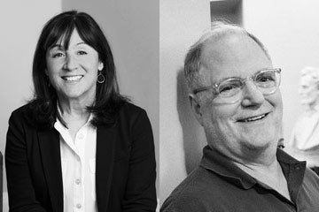 Photo compilation of photos of Jane Mayer and Frank Rich