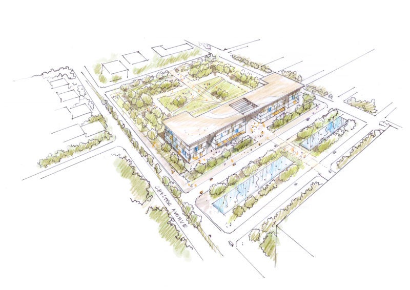 A conceptual rendering of the overview of the new medical education building