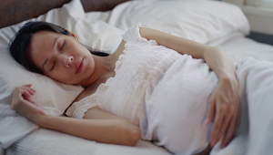 Pregnant woman sleeping