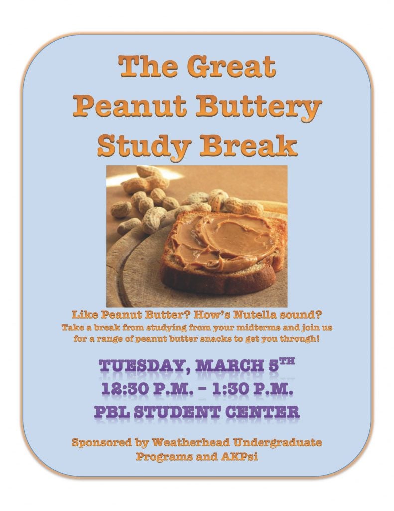 Great Peanut Buttery Study Break CWRU