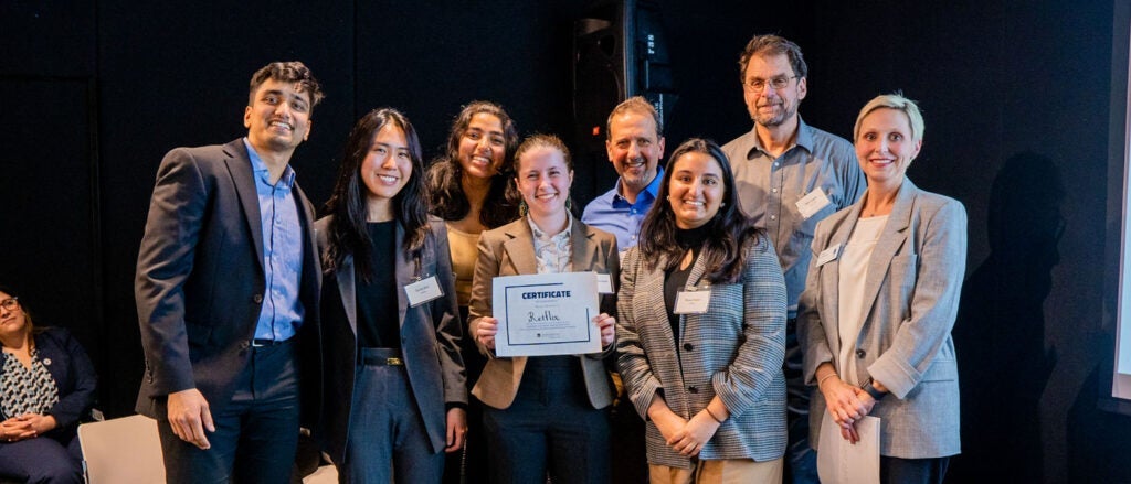 Group photo of HyperCase's Retflix team at the Morgenthaler-Pavey Startup Competition