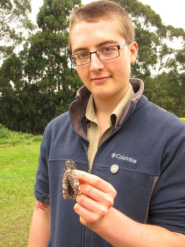 Riley Tedrow with praying mantis