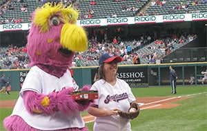 Robin Kramer ready to toss out the first pitch