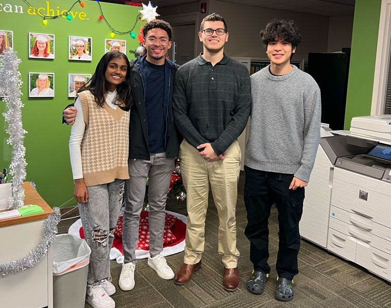 Photo of Shreya Swamy and her peers at a Seeds of Literacy site