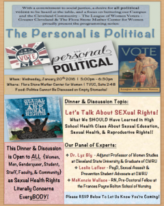 “Let’s Talk About SEXual Rights! What We Should Have Learned in High School Health Class About Sexual Education, Sexual Health & Reproductive Rights" flyer