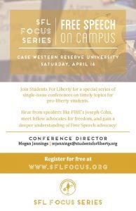 Free speech conference flyer