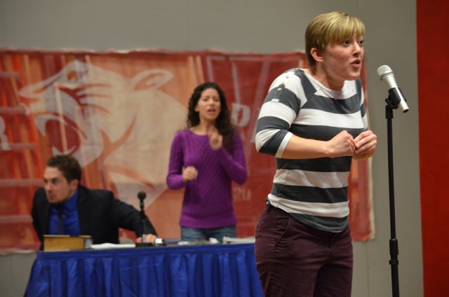 rehearsal of Putnam County Spelling Bee at CWRU