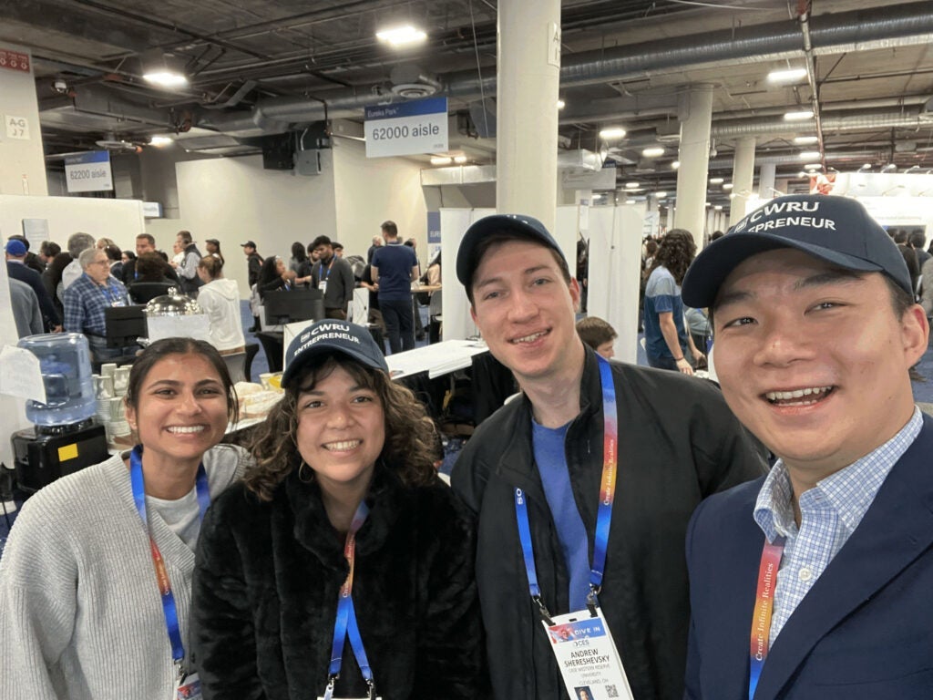 Photo of four CWRU entrepreneurship representatives at CES