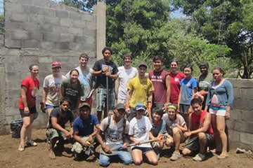 Students pose for photo in Nicaragua