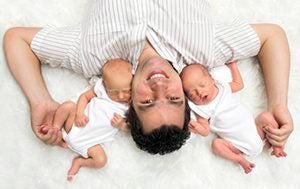 Daddy with twins
