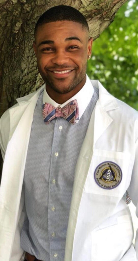 Ty Hearns wearing his white coat