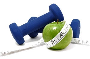 weights, healthy food