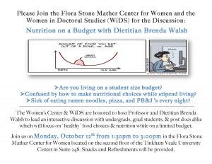 Eating on a budget information session flyer