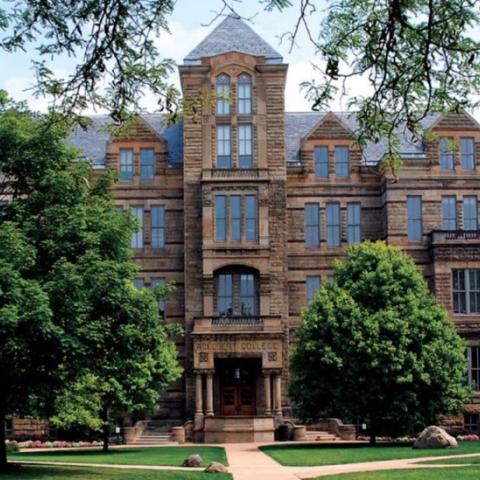 Exterior shot of Adelbert Hall in the summer