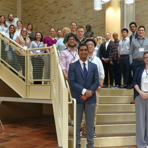 Electrochemical engineering workshop attendees posed on the stairs